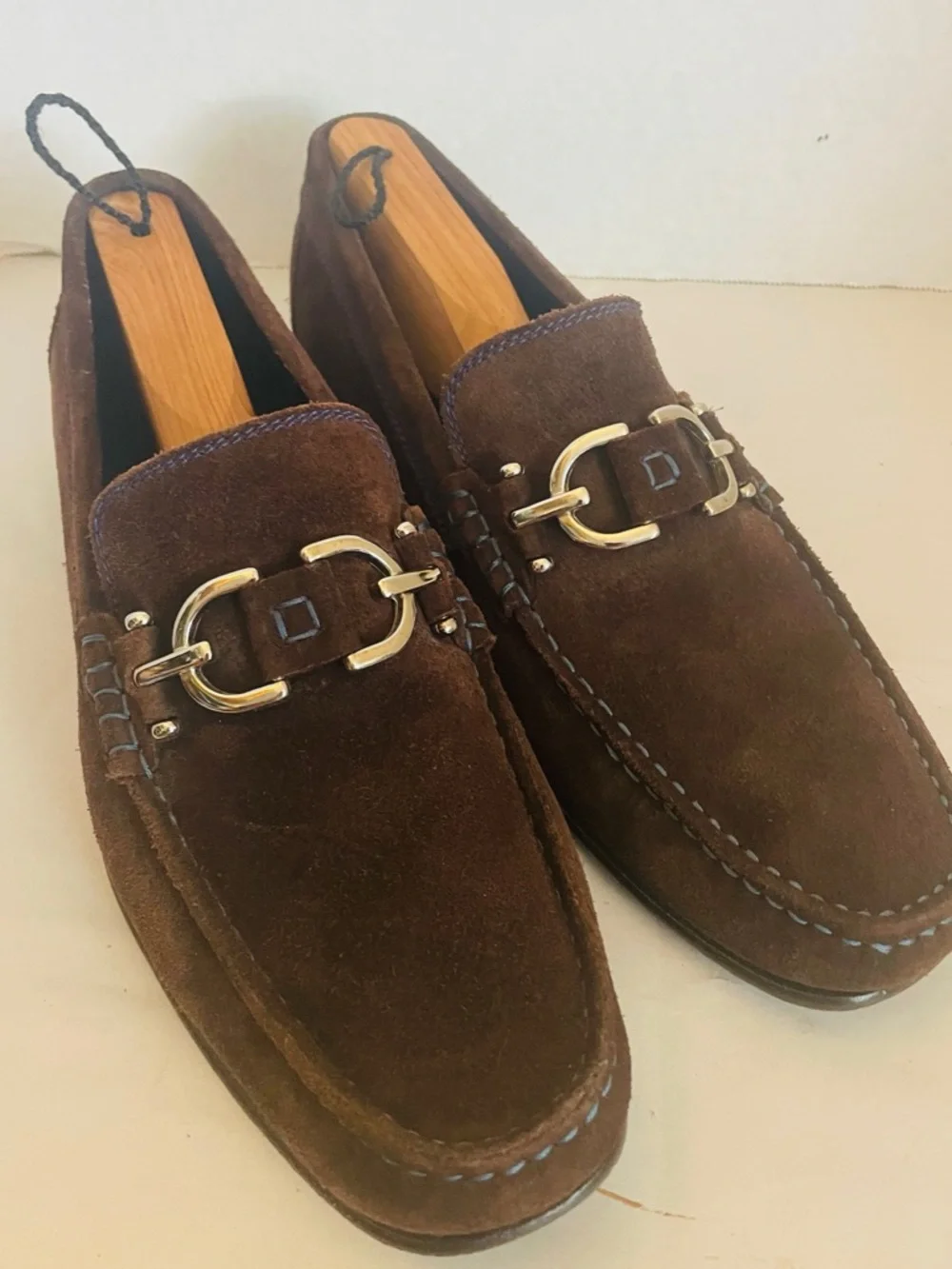 Donald J. Pliner Men's Dark Brown Suede Bit Loafers Size 10M - Picture 13 of 13
